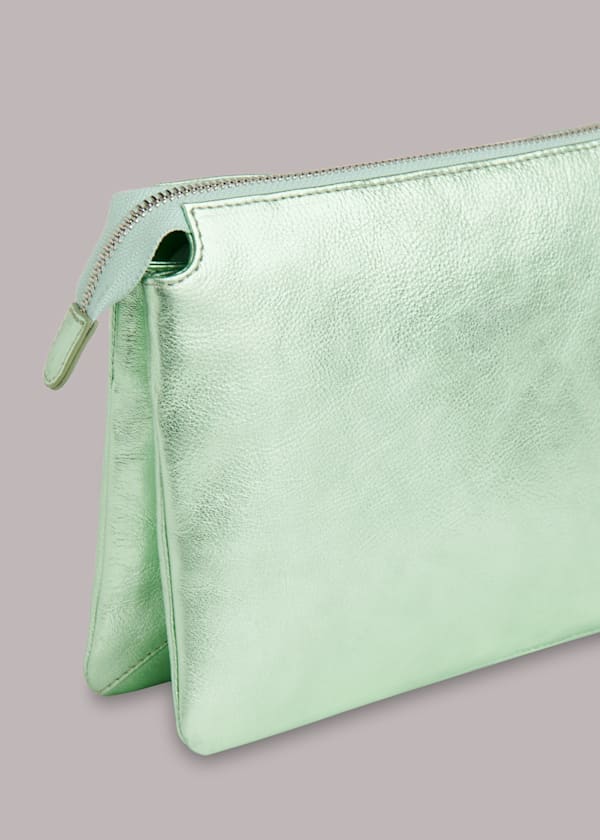 Green Elita Double Pouch Clutch
